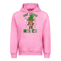 Fuchsia Pink one lucky heifer Urban Hoodie - MaliasSmallBusiness