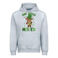 Heather Grey one lucky heifer Urban Hoodie - MaliasSmallBusiness