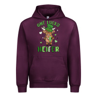 Mauve Wine one lucky heifer Urban Hoodie - MaliasSmallBusiness