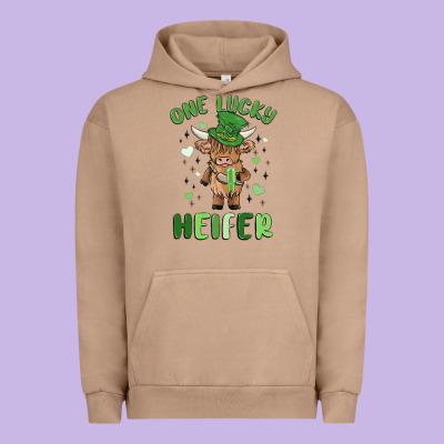 One Lucky Heifer Urban Hoodie Designed By Maliassmallbusiness