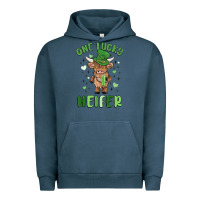 Pigment Midnight Navy one lucky heifer Urban Hoodie - MaliasSmallBusiness