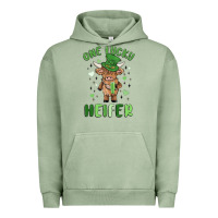 Pigment Oil Green one lucky heifer Urban Hoodie - MaliasSmallBusiness