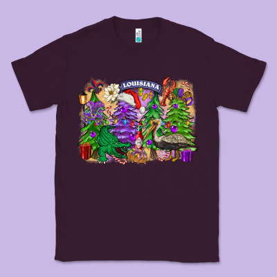 Christmas Louisiana Mardi Gras Trees Classic Tee Designed By Fadigitalartstudio