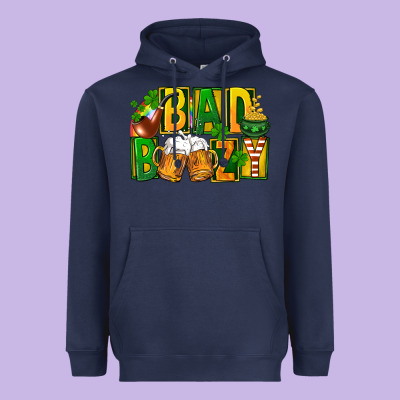 Bad Boozy St Patricks Heavyweight Hoodie Designed By Fadigitalartstudio