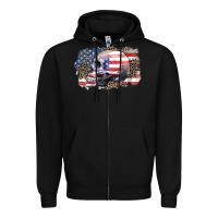 Black american skull Zipper Hoodie - Zillion Design Studio