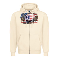 Sandshell american skull Zipper Hoodie - Zillion Design Studio