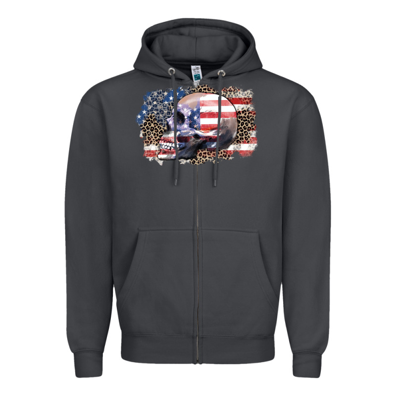 American Skull Zipper Hoodie by Zillion Design Studio | Teevron