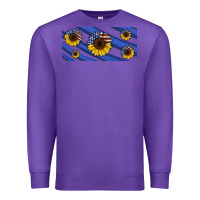 Purple american flag sunflowers 16oz libbey cup Premium Sweatshirt - HRA Design Shop