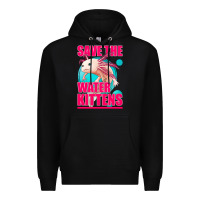 Black save the water kittens axolotl Premium Hoodie - Jasminsmagicworld