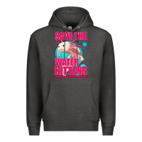 Charcoal Heather save the water kittens axolotl Premium Hoodie - Jasminsmagicworld