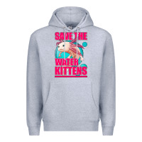 Heather Grey save the water kittens axolotl Premium Hoodie - Jasminsmagicworld