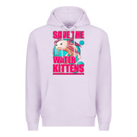 Lilac save the water kittens axolotl Premium Hoodie - Jasminsmagicworld