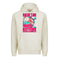 Oatmeal Heather save the water kittens axolotl Premium Hoodie - Jasminsmagicworld
