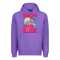 Purple save the water kittens axolotl Premium Hoodie - Jasminsmagicworld