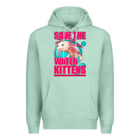Seafoam save the water kittens axolotl Premium Hoodie - Jasminsmagicworld