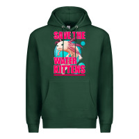 Sports Green save the water kittens axolotl Premium Hoodie - Jasminsmagicworld
