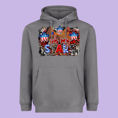 Oh My Stars Chicken 4th Of July Heavyweight Hoodie Designed By Cowgirlartshop
