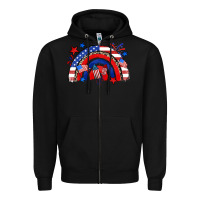 Black American rainbow Zipper Hoodie - Zillion Design Studio