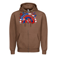 Chestnut American rainbow Zipper Hoodie - Zillion Design Studio