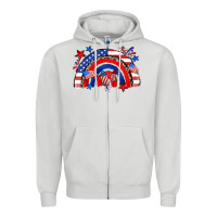 Dove Grey American rainbow Zipper Hoodie - Zillion Design Studio