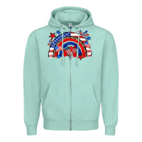 Seafoam American rainbow Zipper Hoodie - Zillion Design Studio