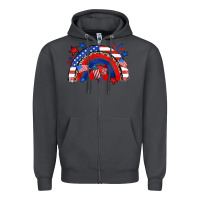 American Rainbow Zipper Hoodie | Teevron