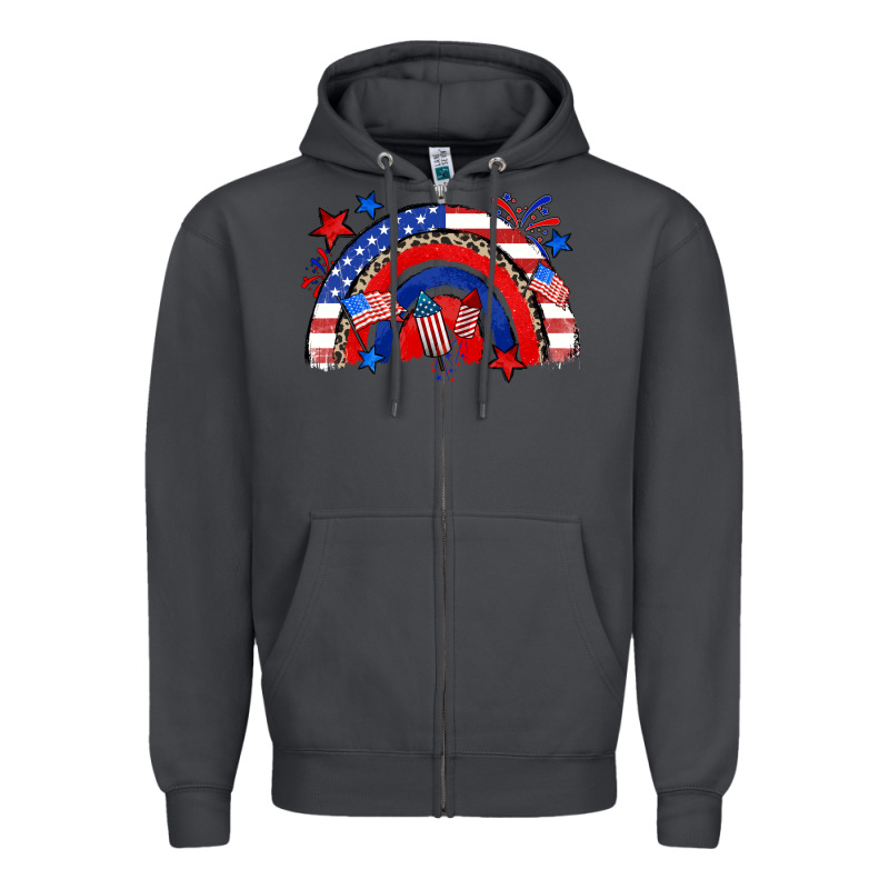 American Rainbow Zipper Hoodie by Zillion Design Studio | Teevron