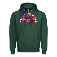 Sports Green American rainbow Zipper Hoodie - Zillion Design Studio