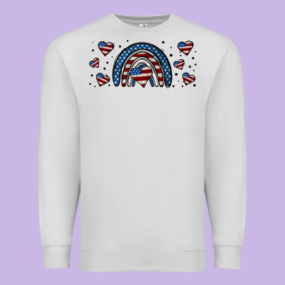 American Flag Rainbow 16oz Libbey Cup Premium Sweatshirt Designed By Hra Design Shop