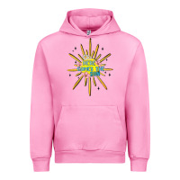 Fuchsia Pink here comes the sun Urban Hoodie - MaliasSmallBusiness