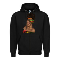 Black afro black woman profile juneteenth Zipper Hoodie - texasbilliewilder