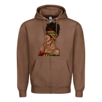 Chestnut afro black woman profile juneteenth Zipper Hoodie - texasbilliewilder