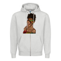 Dove Grey afro black woman profile juneteenth Zipper Hoodie - texasbilliewilder