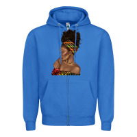 True Royal afro black woman profile juneteenth Zipper Hoodie - texasbilliewilder