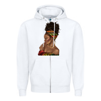 White afro black woman profile juneteenth Zipper Hoodie - texasbilliewilder