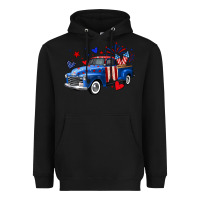 Black 4th of July American flag truck Heavyweight Hoodie - Neo Western