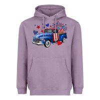 Lavender 4th of July American flag truck Heavyweight Hoodie - Neo Western