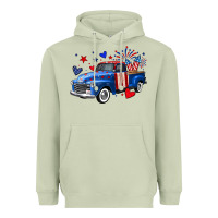 Matcha 4th of July American flag truck Heavyweight Hoodie - Neo Western