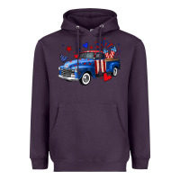 Plum 4th of July American flag truck Heavyweight Hoodie - Neo Western