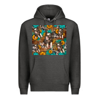 Charcoal Heather Western Pigs Premium Hoodie - LillyAllenDesigns