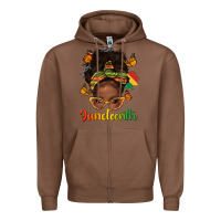 Chestnut afro messy bun juneteenth Zipper Hoodie - texasbilliewilder