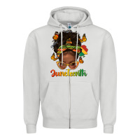 Dove Grey afro messy bun juneteenth Zipper Hoodie - texasbilliewilder