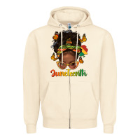 Sandshell afro messy bun juneteenth Zipper Hoodie - texasbilliewilder