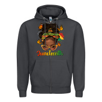 Smoke afro messy bun juneteenth Zipper Hoodie - texasbilliewilder