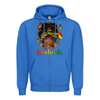 True Royal afro messy bun juneteenth Zipper Hoodie - texasbilliewilder