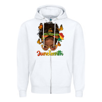 White afro messy bun juneteenth Zipper Hoodie - texasbilliewilder
