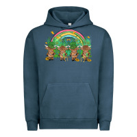 Pigment Midnight Navy st patrick's day baby highland cow Urban Hoodie - MaliasSmallBusiness
