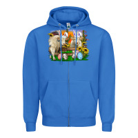 True Royal Easter Farm Cows Bunny Ears And Eggs Zipper Hoodie - RanaPortraitStore