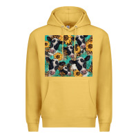 Antique Gold western leopard sunflower black and white  cow Premium Hoodie - BarkalooDesign