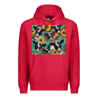 Cardinal western leopard sunflower black and white  cow Premium Hoodie - BarkalooDesign